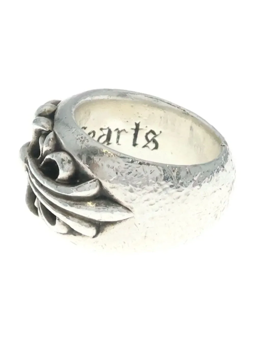 Chrome Hearts Flrl Floral Cross Ring Silver